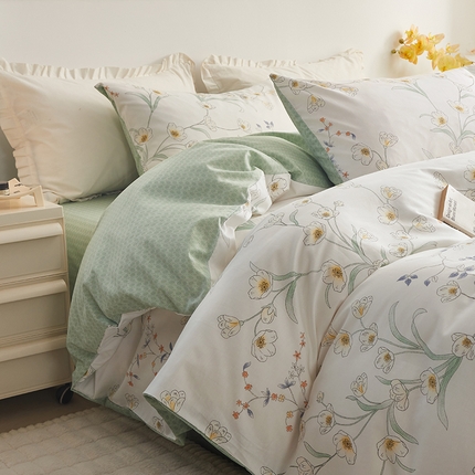 绫韵 2024新款全棉13372清新小碎花纯棉四件套 沁园春