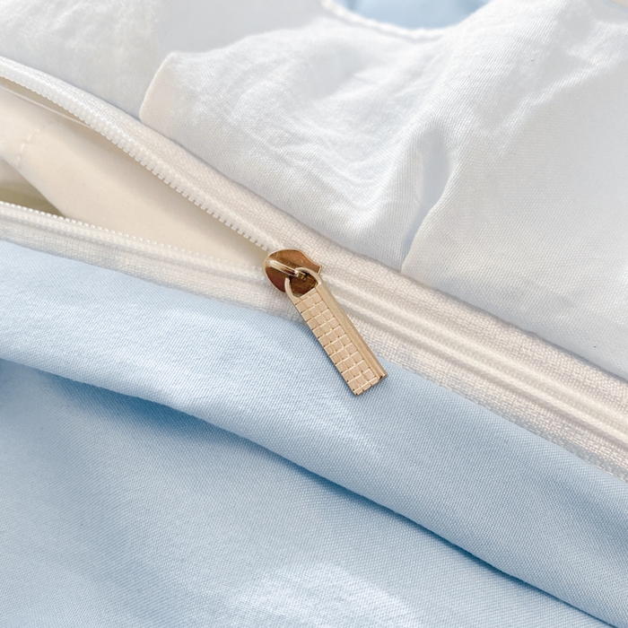 91家纺网 家纺一手货源 找家纺 易禾家纺 2024新款专板花型亲肤水洗棉毛巾绣四件套-跳跳狗 跳跳狗-蓝