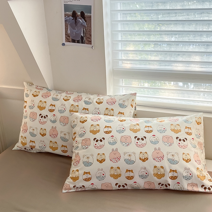 91家纺网 家纺一手货源 找家纺  柠馨 2024新款帕拉图系列13372全棉印花四件套 甜甜圈