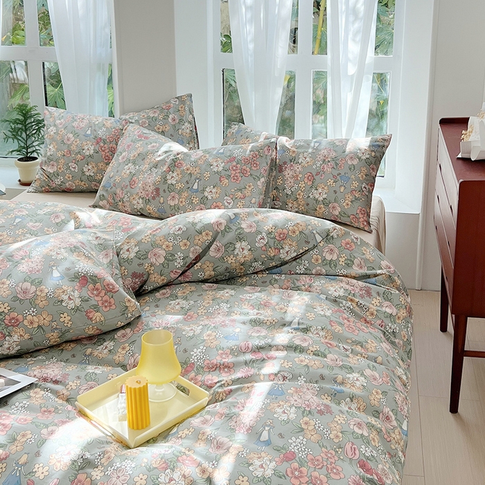 91家纺网 家纺一手货源 找家纺 （总）启程2024新款全棉13372印花四件套直播爆款法式复古碎花系列