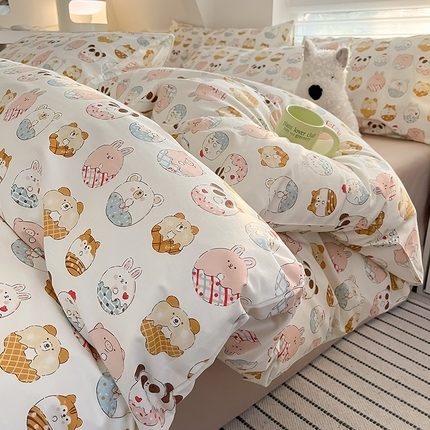  柠馨 2024新款帕拉图系列13372全棉印花四件套 甜甜圈