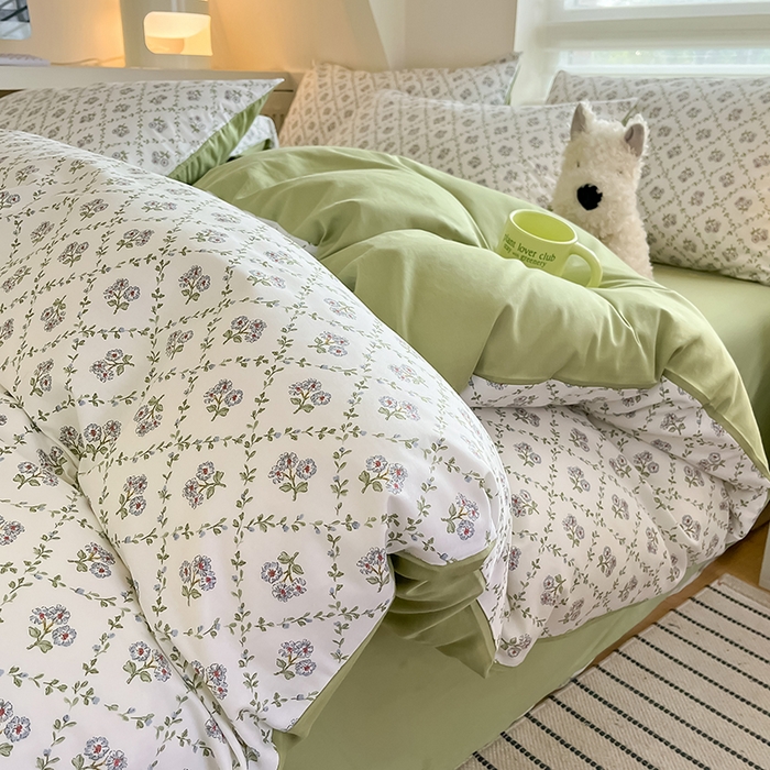 91家纺网 家纺一手货源 找家纺  柠馨 2024新款帕拉图系列13372全棉印花四件套 若兮