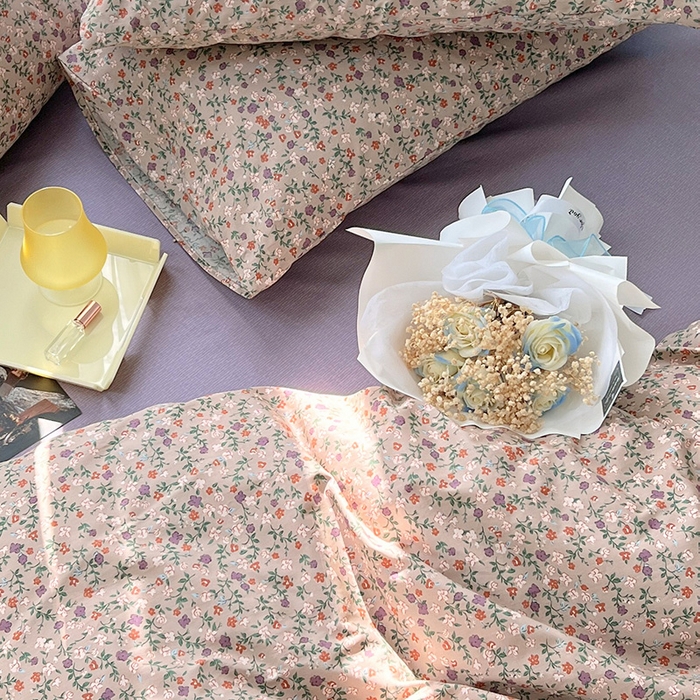 91家纺网 家纺一手货源 找家纺 启程2024新款全棉13372印花四件套直播爆款法式复古碎花系列 苏浅