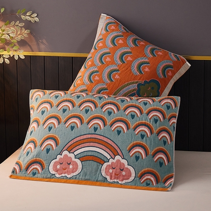 91家纺网 家纺一手货源 找家纺 （总）爱港家纺 2024新款新疆棉水洗色织纱布单人情侣枕巾一对装