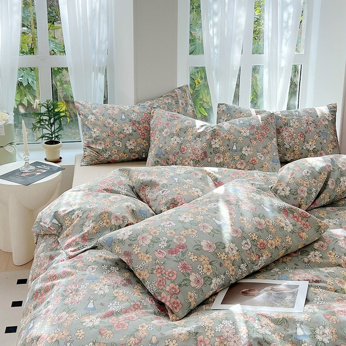 91家纺网 家纺一手货源 找家纺 （总）启程2024新款全棉13372印花四件套直播爆款法式复古碎花系列