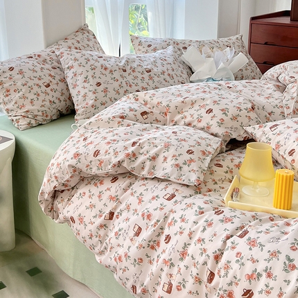 启程2024新款全棉13372印花四件套直播爆款法式复古碎花系列 凯伦庄园