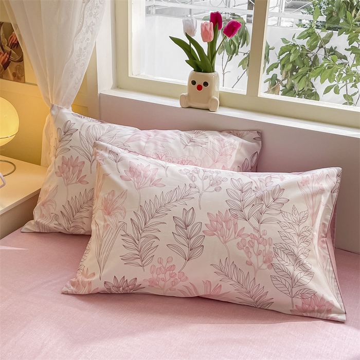 91家纺网 家纺一手货源 找家纺 启程2024新款全棉13372印花四件套直播爆款法式复古碎花系列 霜叶-红