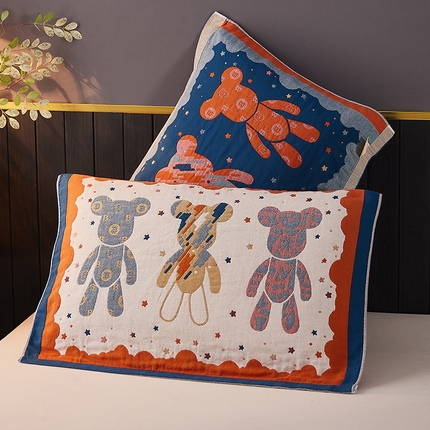 91家纺网 家纺一手货源 找家纺 （总）爱港家纺 2024新款新疆棉水洗色织纱布单人情侣枕巾一对装