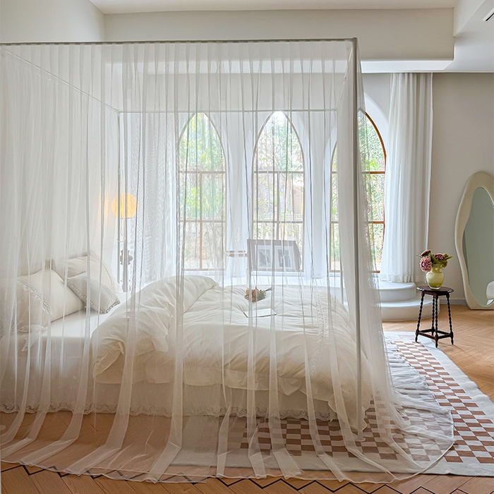 91家纺网 家纺一手货源 找家纺 （总）青竹苑 2024新款简约风纯色落地蚊帐