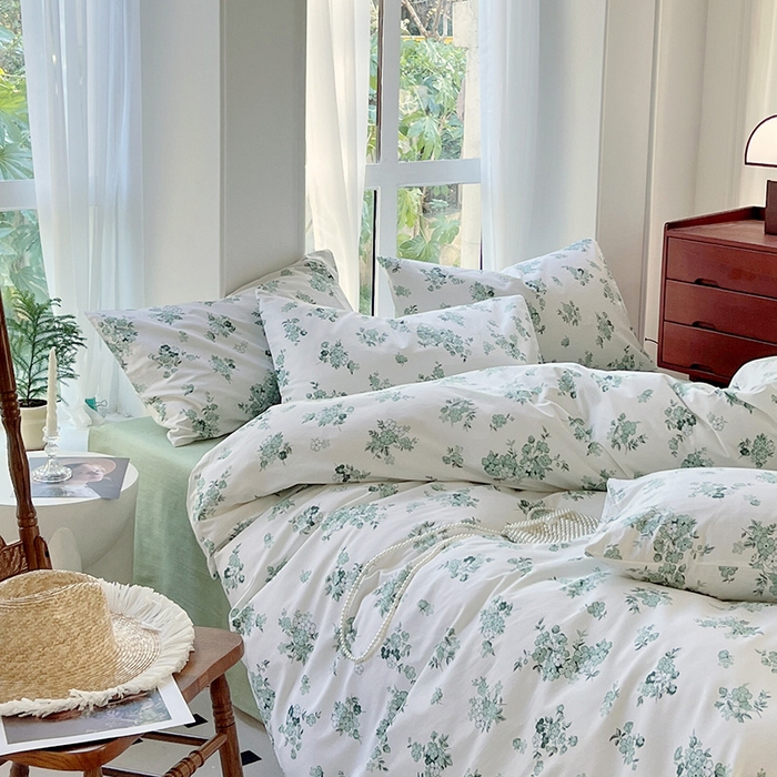 91家纺网 家纺一手货源 找家纺 启程2024新款全棉13372印花四件套直播爆款法式复古碎花系列 闻香