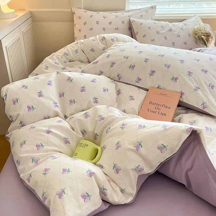 91家纺网 家纺一手货源 找家纺  柠馨 2024新款帕拉图系列13372全棉印花四件套 暗香