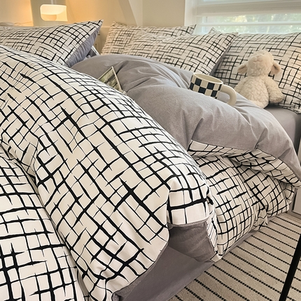  柠馨 2024新款帕拉图系列13372全棉印花四件套 时尚节拍