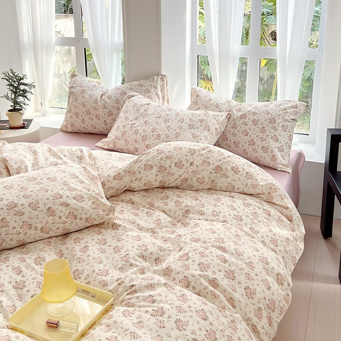 91家纺网 家纺一手货源 找家纺 启程2024新款全棉13372印花四件套直播爆款法式复古碎花系列 月光集