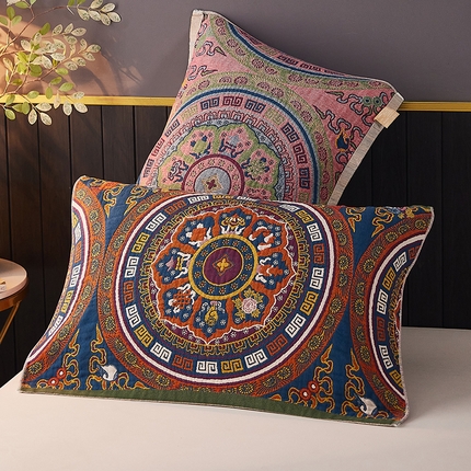 91家纺网 家纺一手货源 找家纺 （总）爱港家纺 2024新款新疆棉水洗色织纱布单人情侣枕巾一对装