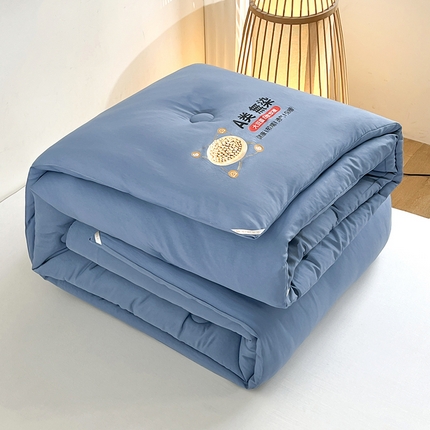 91家纺网 家纺一手货源 找家纺 欧夏家纺 2024新款A类無染大豆被子被芯 云雾蓝