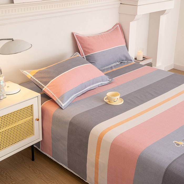 91家纺网 家纺一手货源 找家纺 首爱老粗布床单粗布凉席单品床单 枕套（预留缩水） 梅花条韵