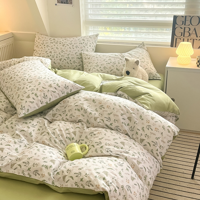 91家纺网 家纺一手货源 找家纺  柠馨 2024新款帕拉图系列13372全棉印花四件套 复苏