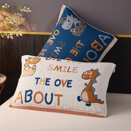 91家纺网 家纺一手货源 找家纺 （总）爱港家纺 2024新款新疆棉水洗色织纱布单人情侣枕巾一对装