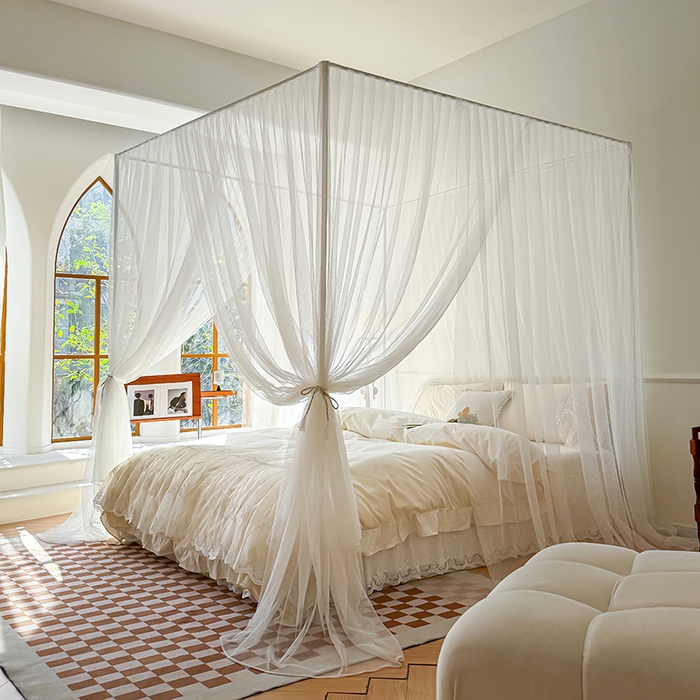 91家纺网 家纺一手货源 找家纺 （总）青竹苑 2024新款简约风纯色落地蚊帐