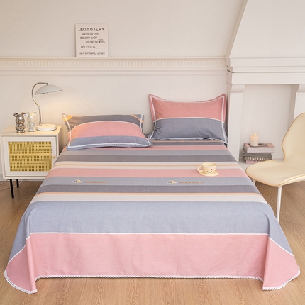 91家纺网 家纺一手货源 找家纺 首爱老粗布床单粗布凉席单品床单 枕套（预留缩水） 梅花条韵