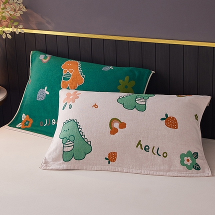 91家纺网 家纺一手货源 找家纺 （总）爱港家纺 2024新款新疆棉水洗色织纱布单人情侣枕巾一对装