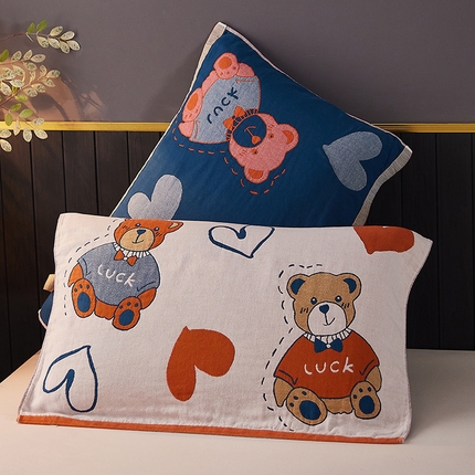 91家纺网 家纺一手货源 找家纺 （总）爱港家纺 2024新款新疆棉水洗色织纱布单人情侣枕巾一对装