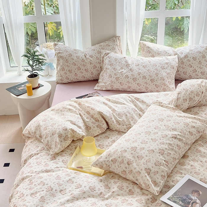 91家纺网 家纺一手货源 找家纺 启程2024新款全棉13372印花四件套直播爆款法式复古碎花系列 月光集