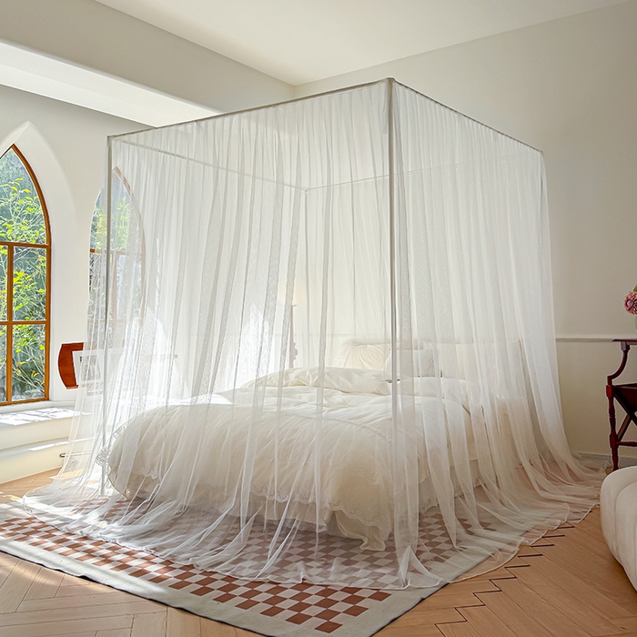 91家纺网 家纺一手货源 找家纺 （总）青竹苑 2024新款简约风纯色落地蚊帐