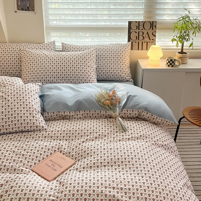 91家纺网 家纺一手货源 找家纺  柠馨 2024新款帕拉图系列13372全棉印花四件套 阑珊