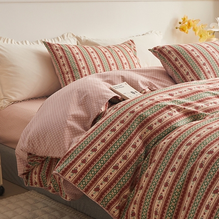 绫韵 2024新款全棉13372清新小碎花纯棉四件套 南枝