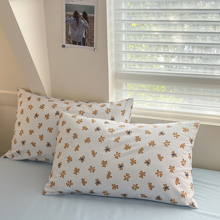 91家纺网 家纺一手货源 找家纺  柠馨 2024新款帕拉图系列13372全棉印花四件套 哈皮熊