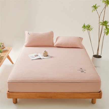 91家纺网 家纺一手货源 找家纺 居眠 2024新款无染大豆夹棉床笠-拍法二 无染-浅粉