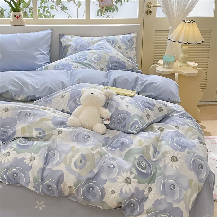 91家纺网 家纺一手货源 找家纺 启程2024新款全棉13372印花四件套直播爆款法式复古碎花系列 浪漫花朵