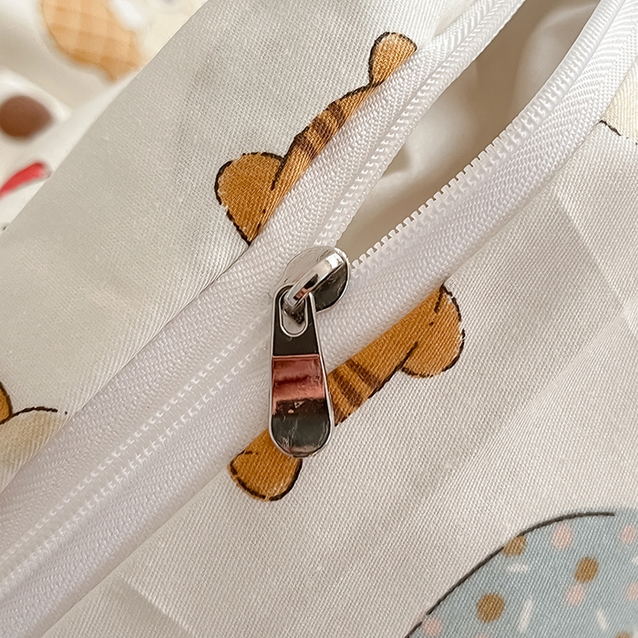 91家纺网 家纺一手货源 找家纺  柠馨 2024新款帕拉图系列13372全棉印花四件套 甜甜圈