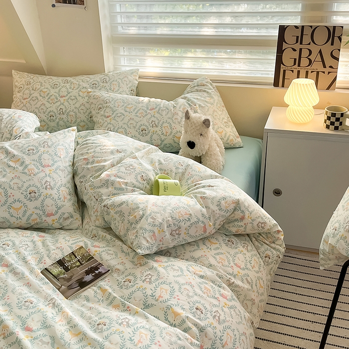 91家纺网 家纺一手货源 找家纺  柠馨 2024新款帕拉图系列13372全棉印花四件套 森友季