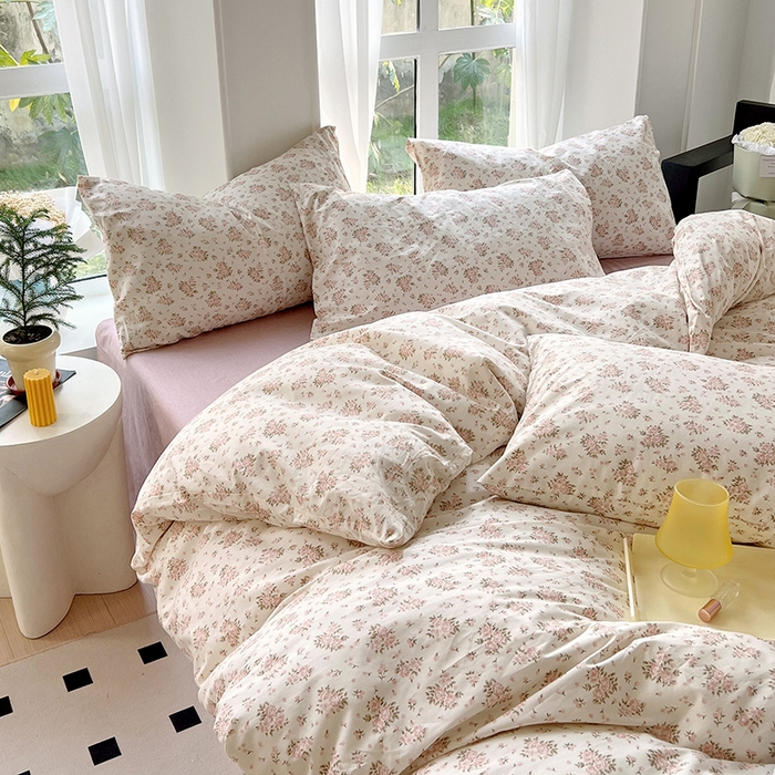 91家纺网 家纺一手货源 找家纺 启程2024新款全棉13372印花四件套直播爆款法式复古碎花系列 月光集