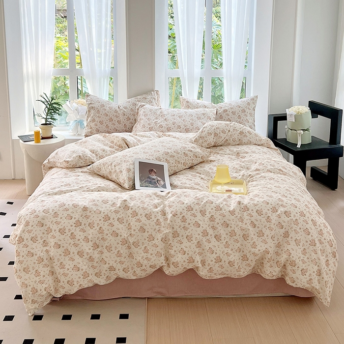 91家纺网 家纺一手货源 找家纺 启程2024新款全棉13372印花四件套直播爆款法式复古碎花系列 月光集