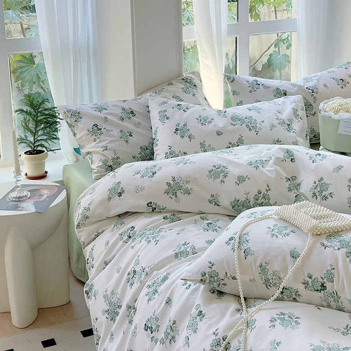 91家纺网 家纺一手货源 找家纺 启程2024新款全棉13372印花四件套直播爆款法式复古碎花系列 闻香