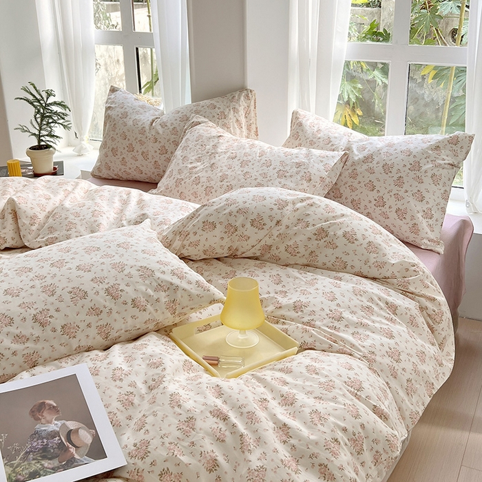 91家纺网 家纺一手货源 找家纺 启程2024新款全棉13372印花四件套直播爆款法式复古碎花系列 月光集