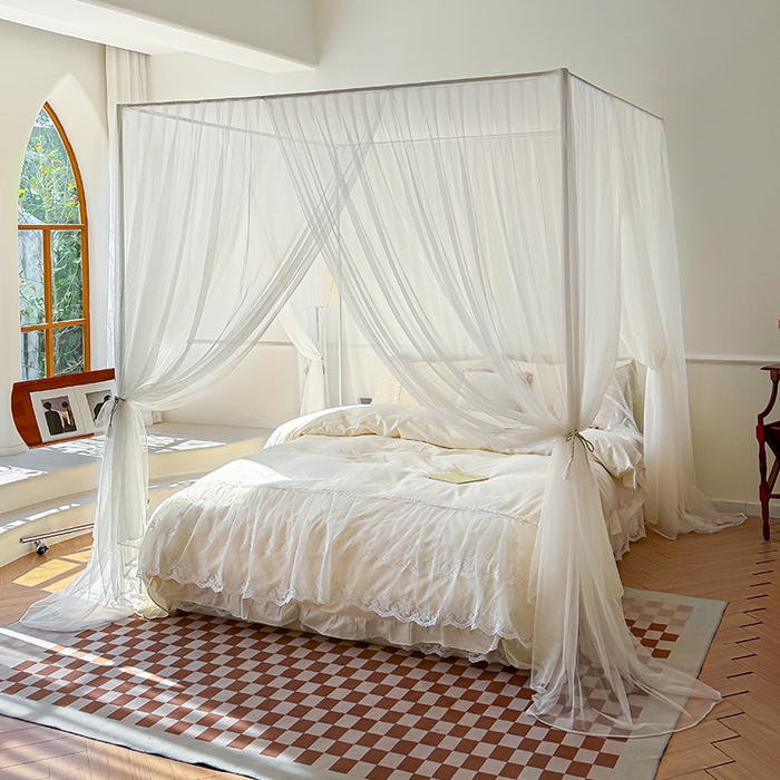 91家纺网 家纺一手货源 找家纺 （总）青竹苑 2024新款简约风纯色落地蚊帐