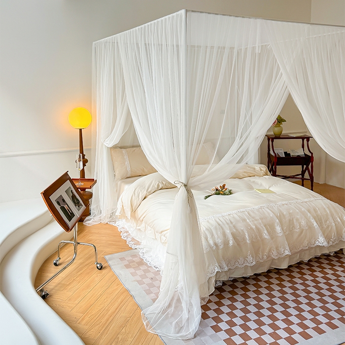 91家纺网 家纺一手货源 找家纺 （总）青竹苑 2024新款简约风纯色落地蚊帐