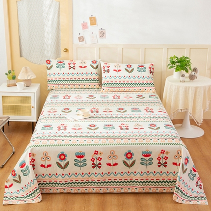 棉乐町家居 2025新款爆款印花老粗布床单系列 时尚宠儿