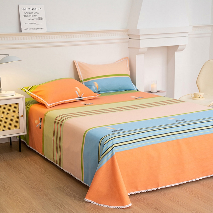 91家纺网 家纺一手货源 找家纺 棉乐町家居 2025新款花边老粗布印花床单系列 浪漫巴黎