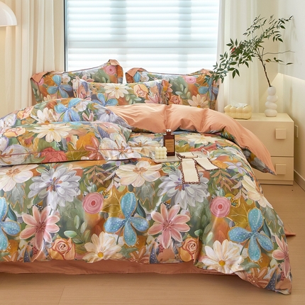 91家纺网 家纺一手货源 找家纺 （总）启航家居 2025春夏全棉铂金棉数码印花四件套