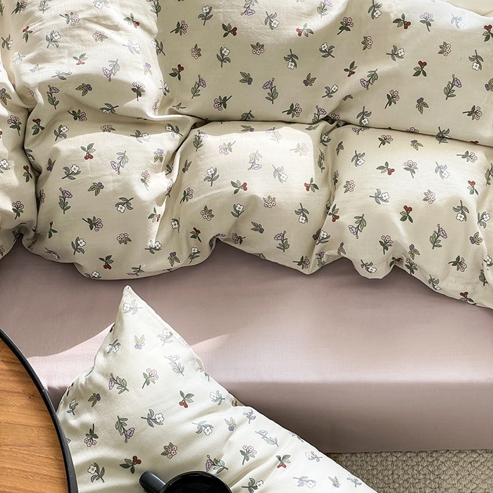 91家纺网 家纺一手货源 找家纺 窝米 2024春季新品全棉双层纱系列四件套 沫夏