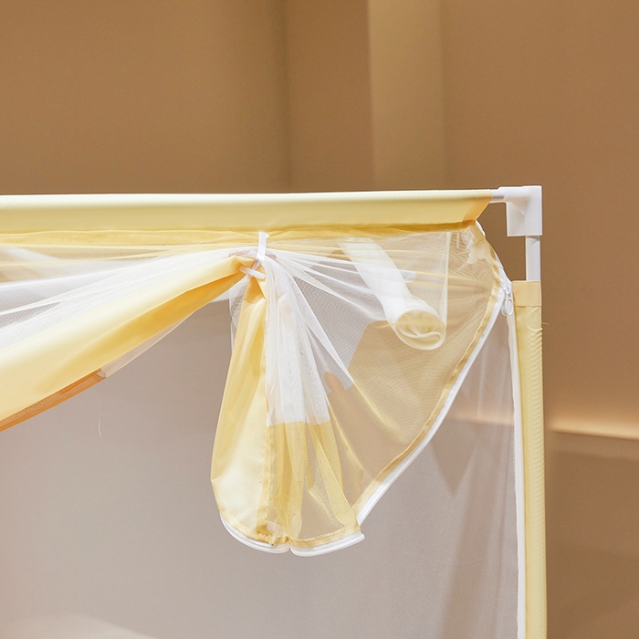 91家纺网 家纺一手货源 找家纺 青竹苑 2024新款围栏款印花坐床蚊帐蒙古包防摔睡帐 围栏-熊熊巴士