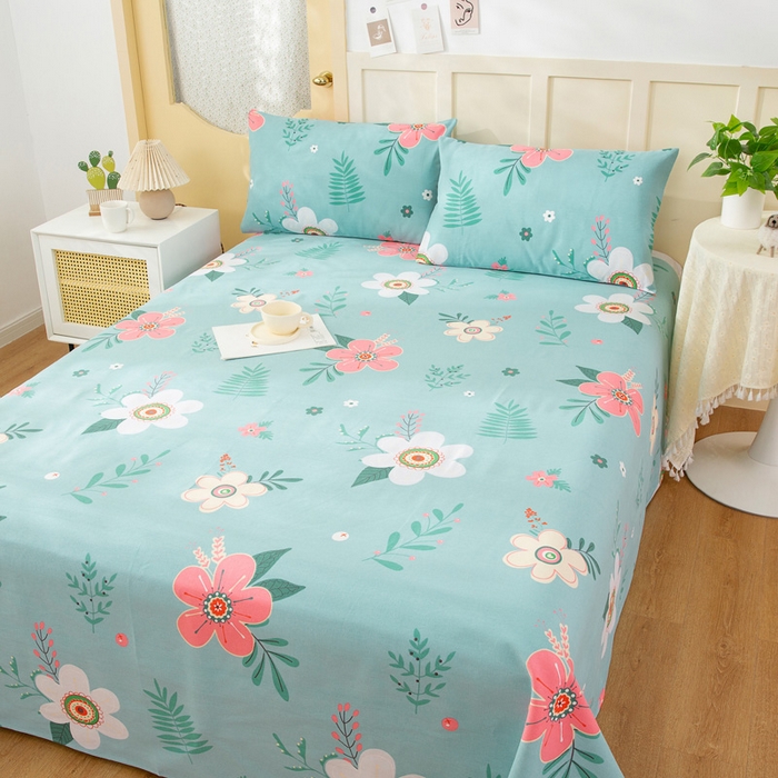 91家纺网 家纺一手货源 找家纺 棉乐町家居 2025新款爆款印花老粗布床单系列 恬静