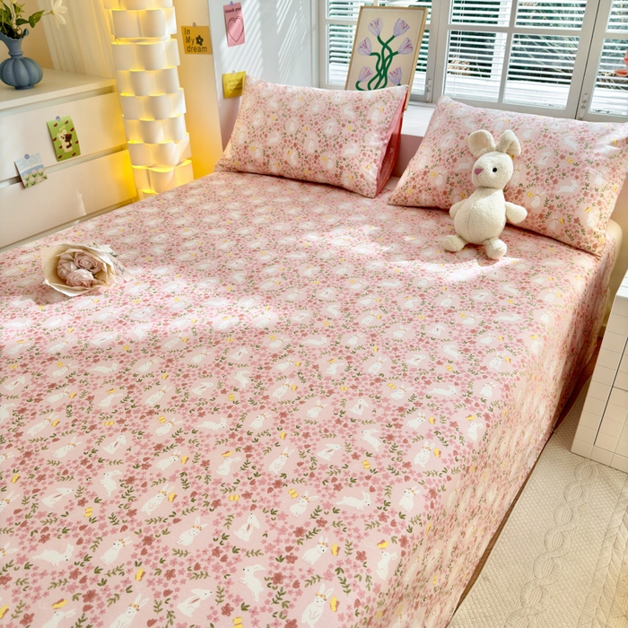 91家纺网 家纺一手货源 找家纺 清雅福 2024新款全棉13372小清新单床单 恋语