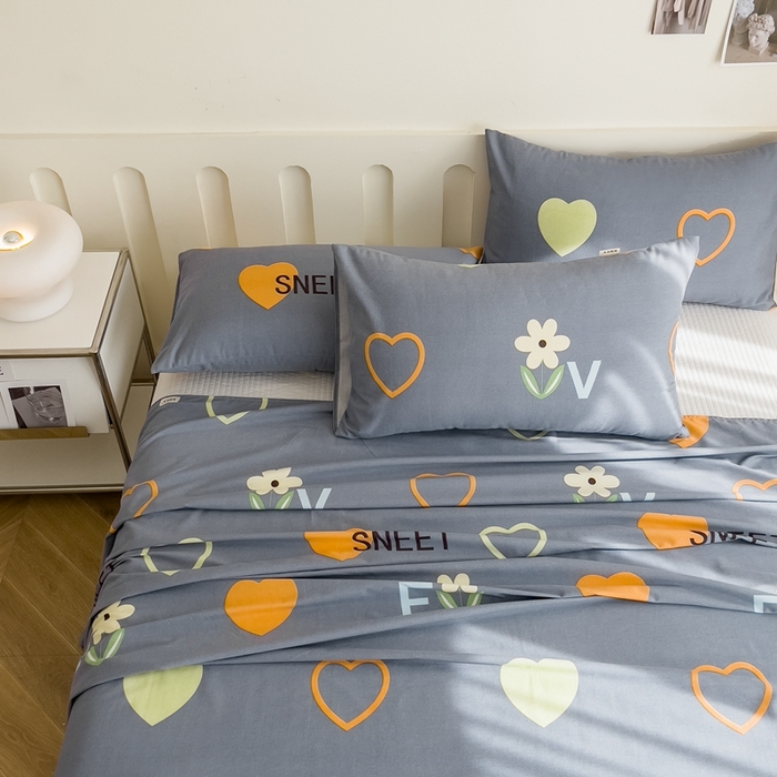 91家纺网 家纺一手货源 找家纺 棉乐町家居 2025新款爆款印花老粗布床单系列 染心