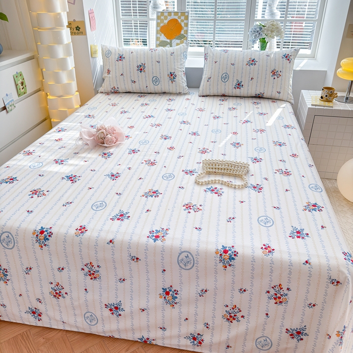 91家纺网 家纺一手货源 找家纺 清雅福 2024新款全棉13372小清新单床单 伯爵夫人